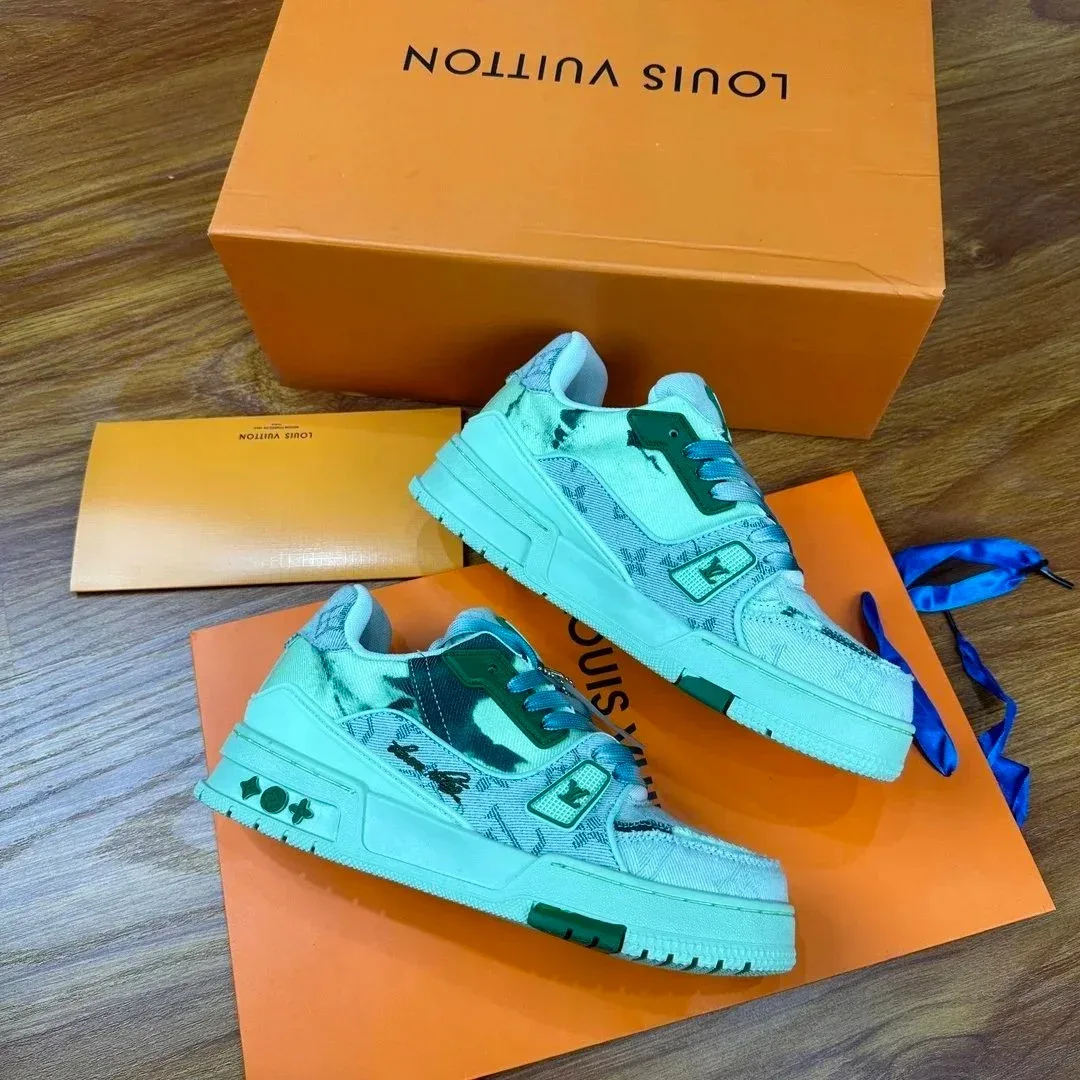 Louis Vuitton LV Trainer Denim Green Sneakers