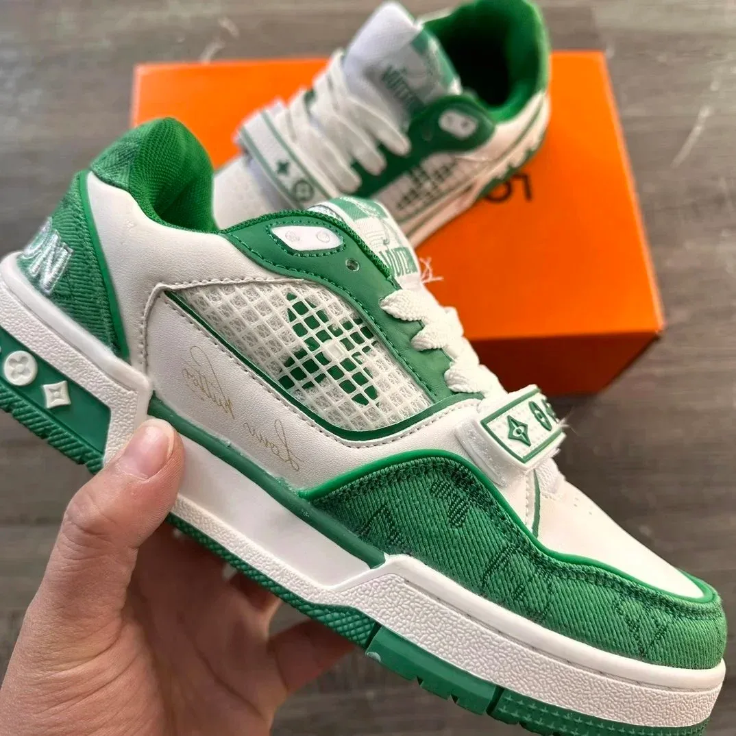 Louis Vuitton LV Trainer Green & White Sneakers