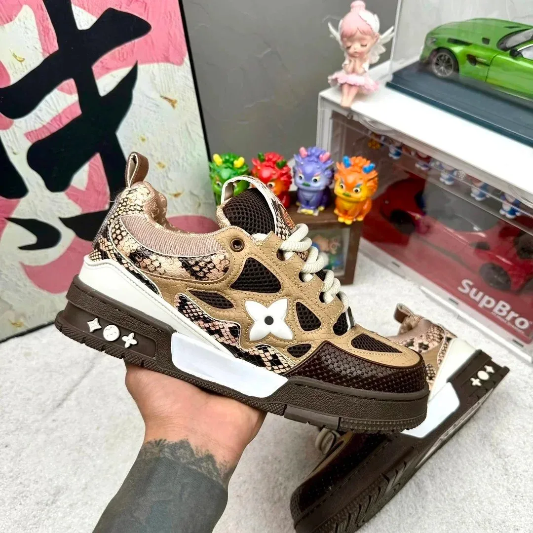 Louis Vuitton LV Trainer Snake Print Sneakers