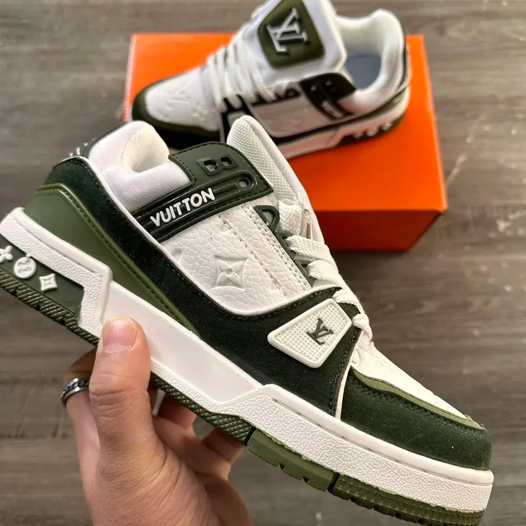 Louis Vuitton LV Trainer White/Olive Sneakers