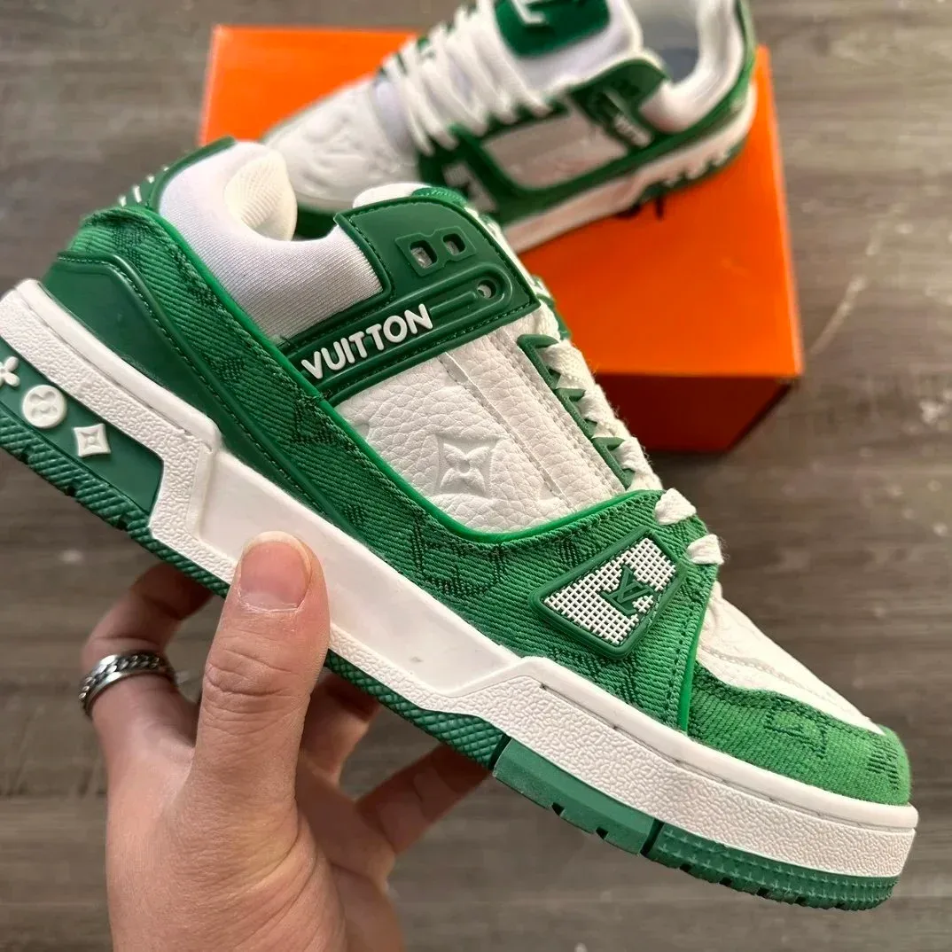 Louis Vuitton LV Trainer Green & White Sneakers