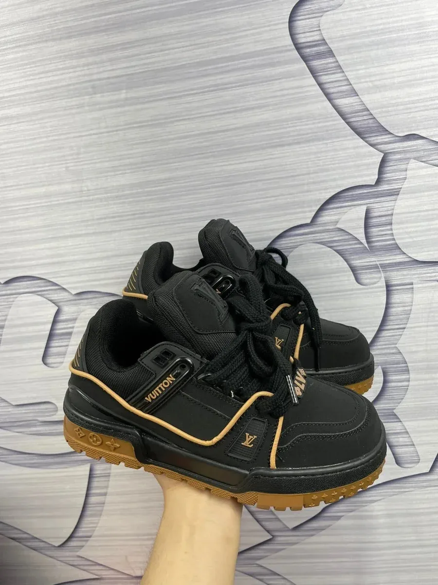 Louis Vuitton LV Trainer Black & Gold Sneakers