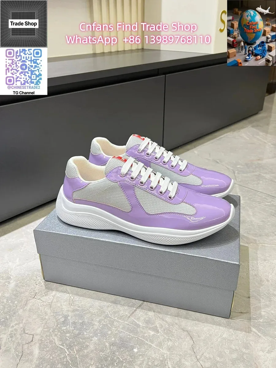 Prada Runners Lilac Patent Leather Sneakers