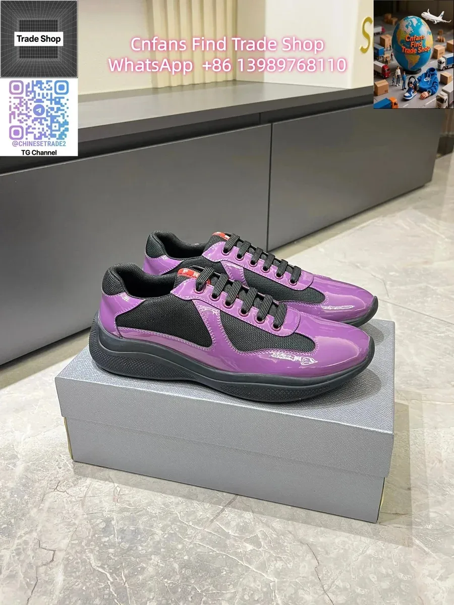 Prada Runners Purple Patent Leather Sneakers