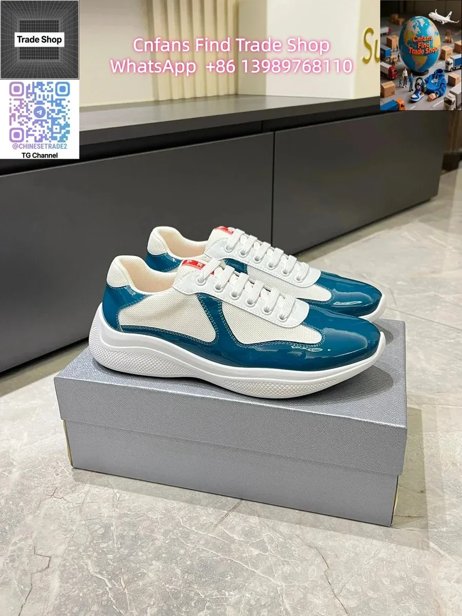 Prada Runners Blue & White Sneakers