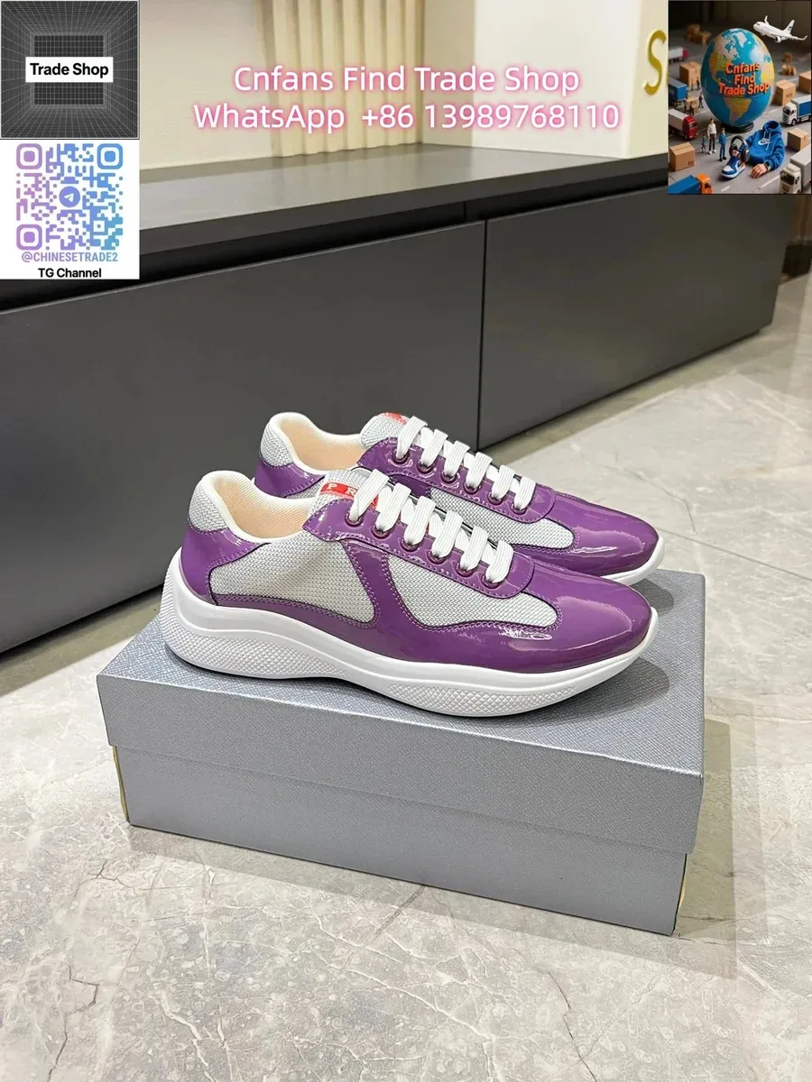 Prada Runners Purple Patent Leather Sneakers