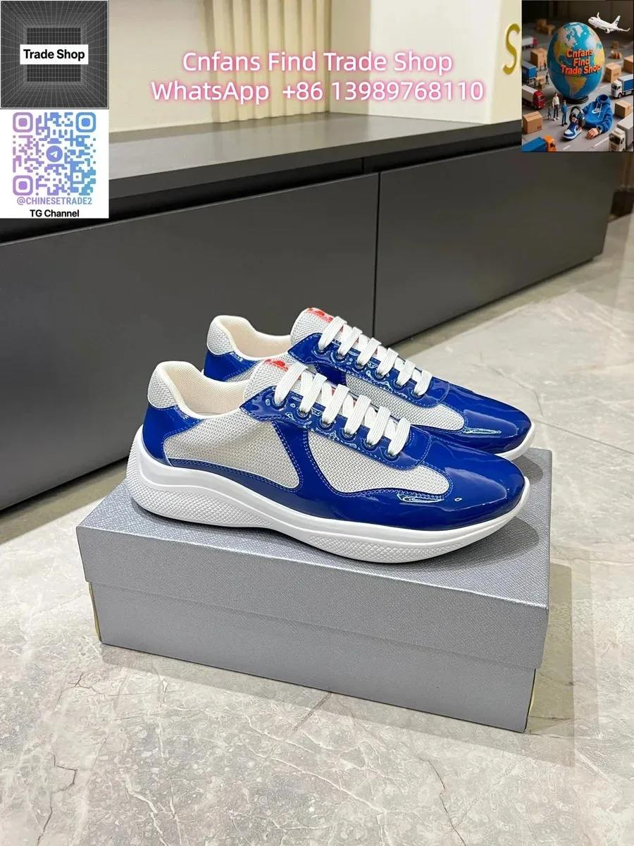 Prada Runners Blue & White Sneakers