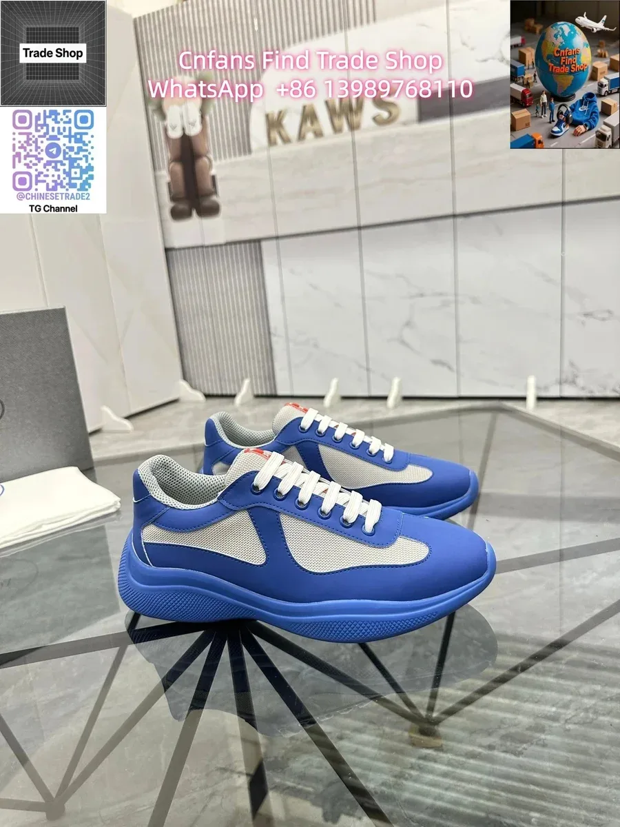 Prada Runners Blue & White Sneakers