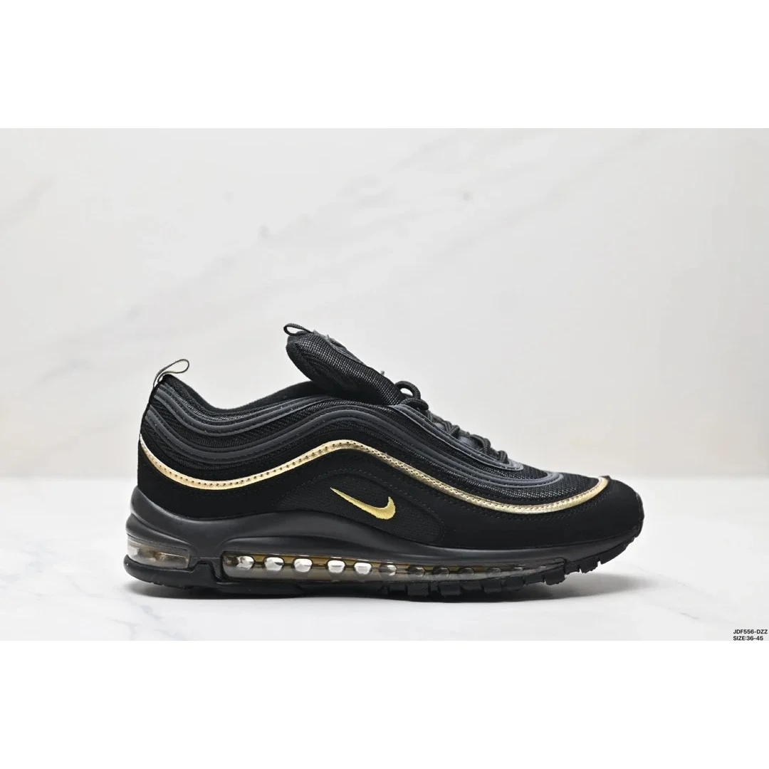 Nike Air Max 97 Triple Black Gold Sneakers