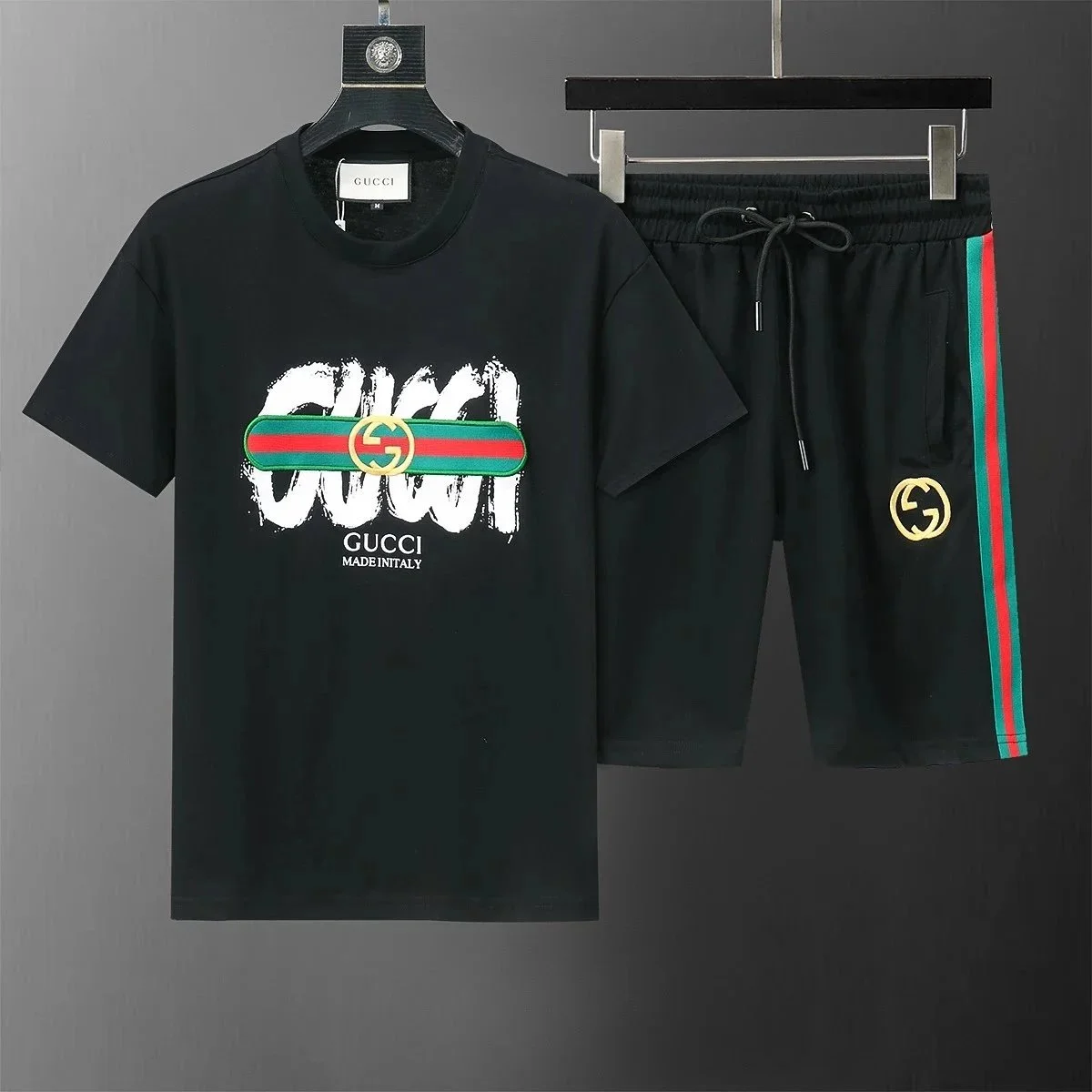 Gucci Black GG Print T-Shirt & Shorts Set