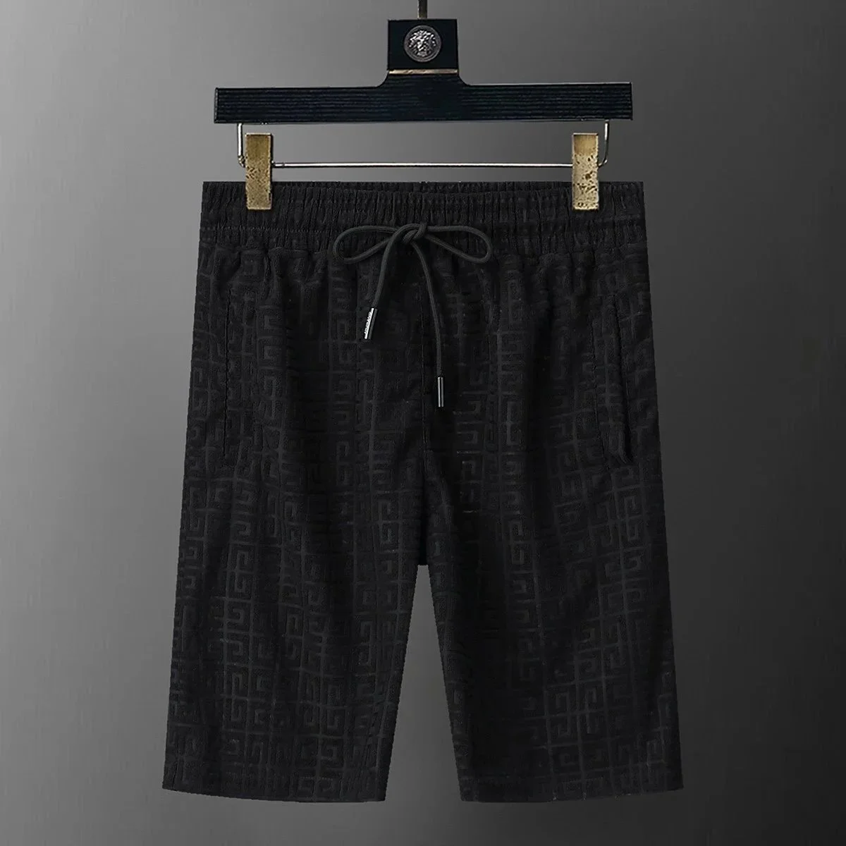 Black Patterned Shorts Casual