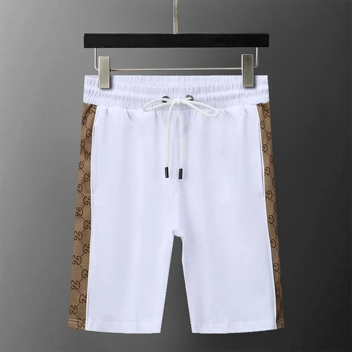 Gucci White GG Monogram Side Panel Shorts