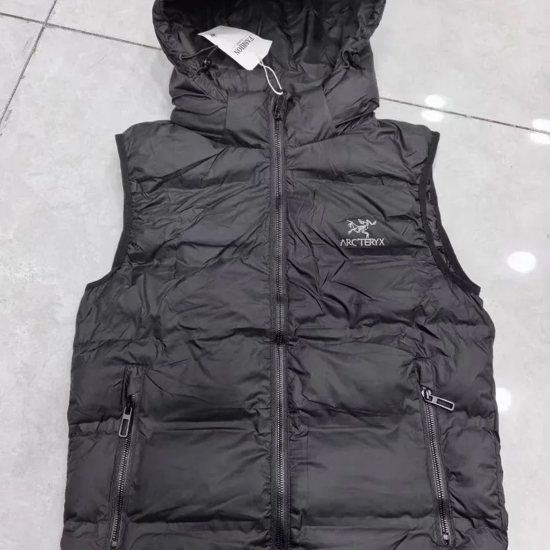 Arcteryx Black Hooded Puffer Vest