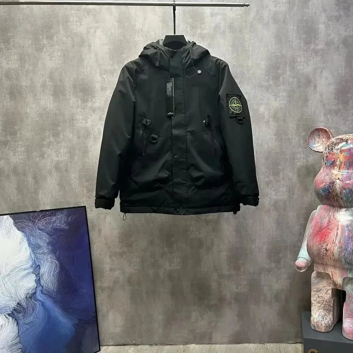 Stone Island 68-15 Black Hooded Parka