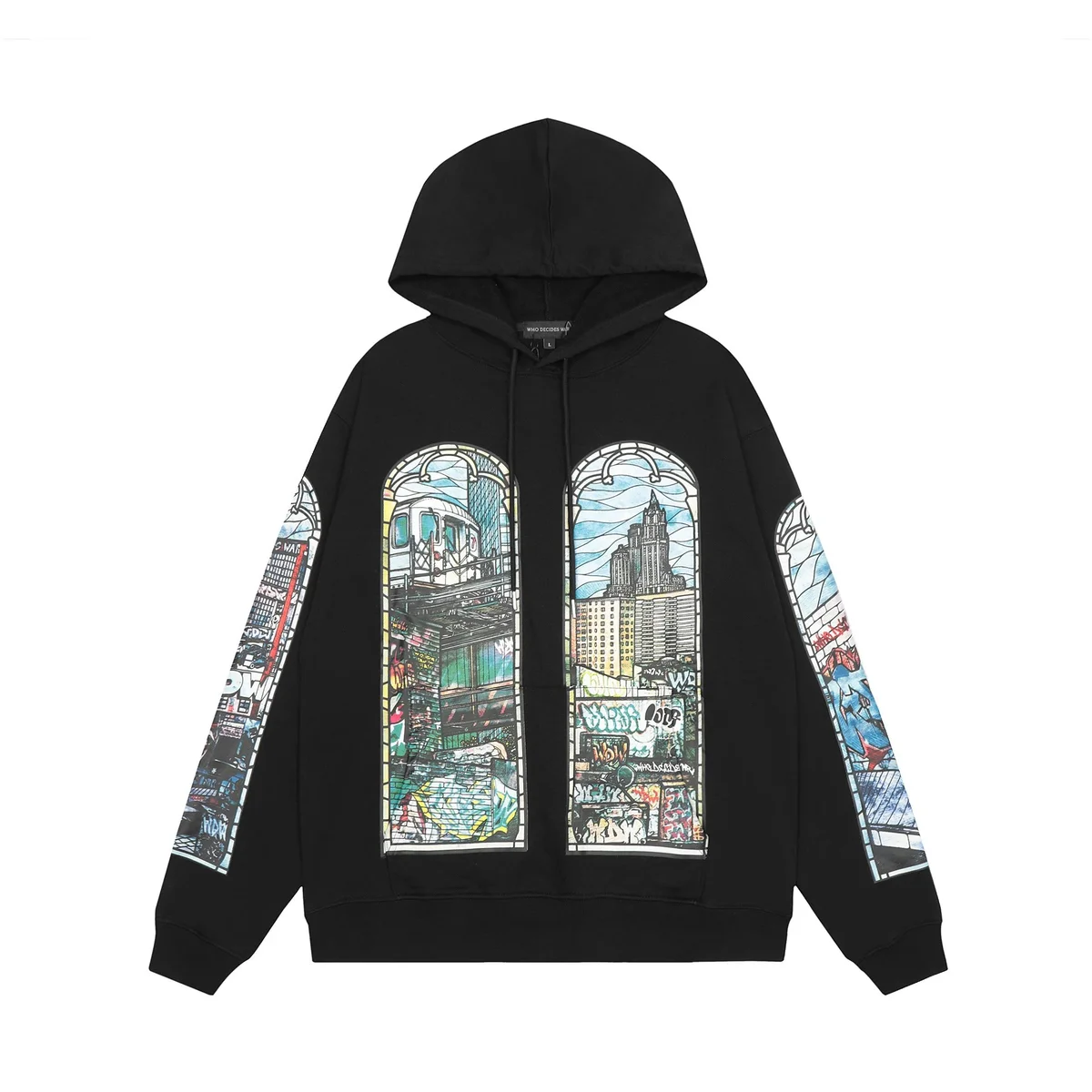 Unisex Black '08 Stained Glass Hoodie