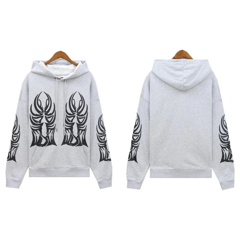 Gray Tribal Print Hoodie Sweatshirt