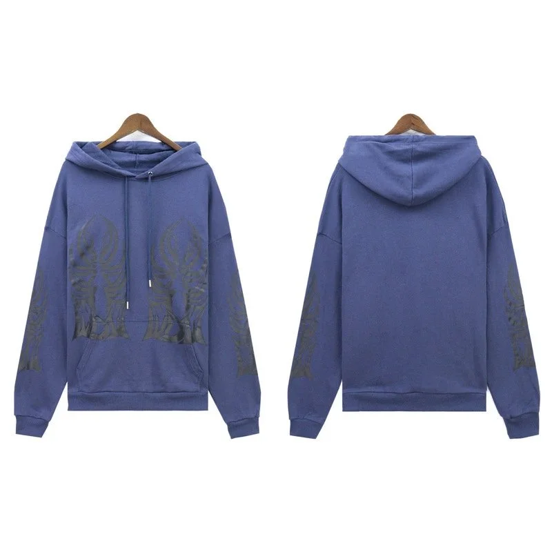 Blue Graphic Print Hoodie Sweatshirt