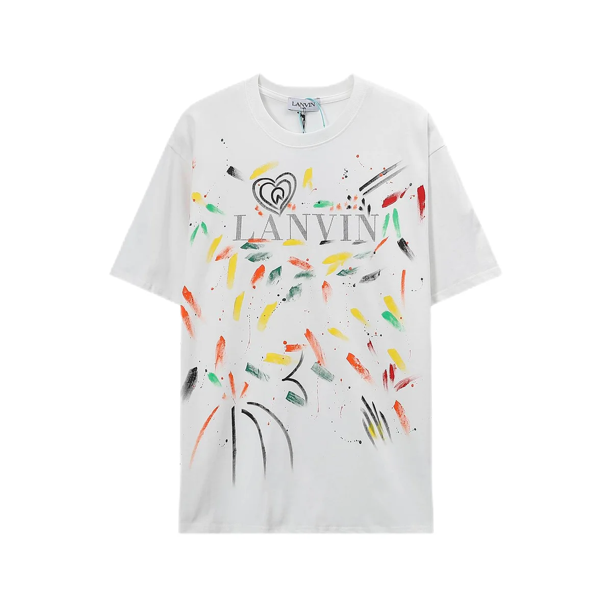 Lanvin Paint Splatter T-Shirt White Casual