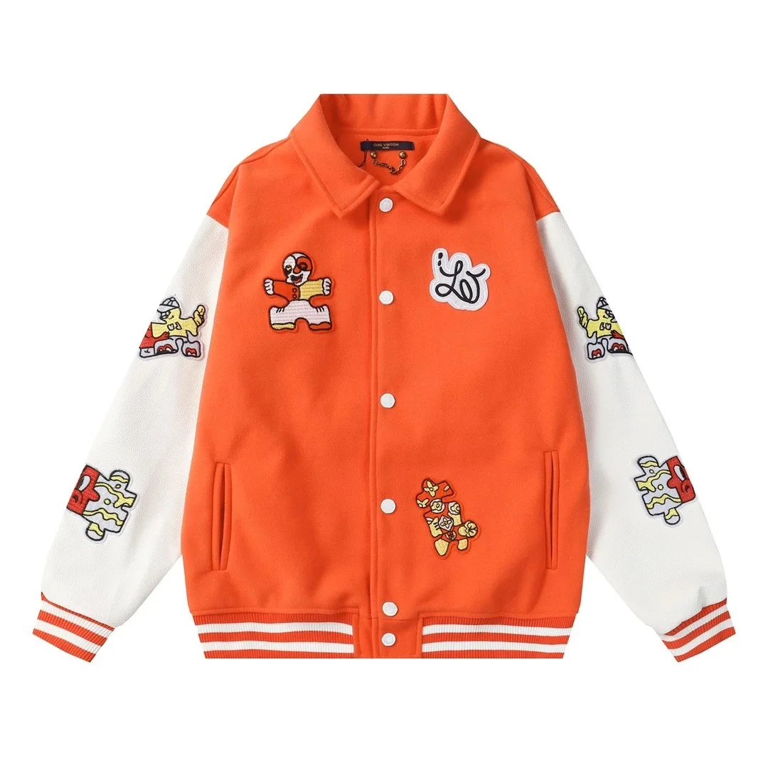 Louis Vuitton Tabi Orange & White Patchwork Baseball Jacket