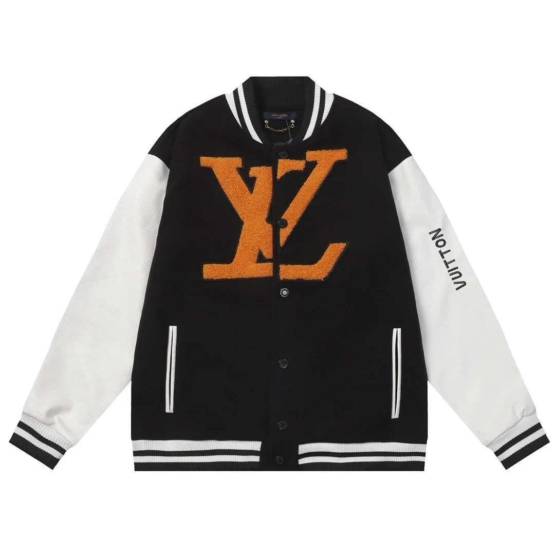 Louis Vuitton Tabi LV Logo Letterman Jacket Black/Orange