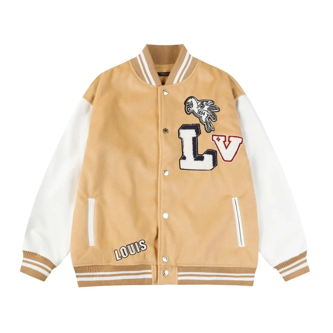 Louis Vuitton LV Trainer Beige Letter Patch Bomber Jacket