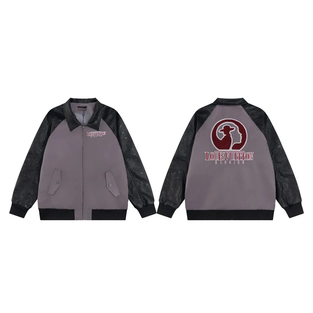 Louis Vuitton Studios Grey & Black Bomber Jacket