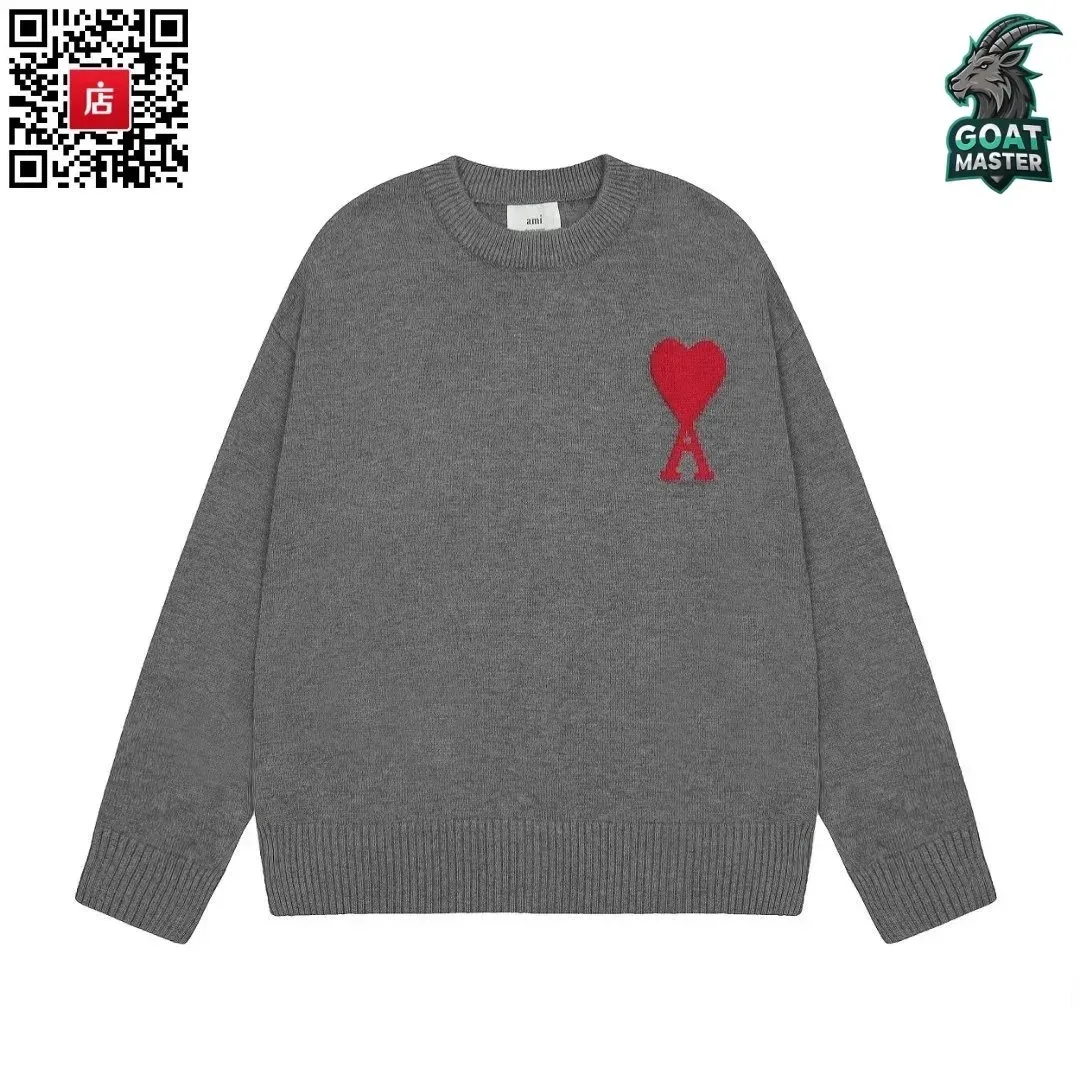 Ami Ami-18-13 Grey Heart Sweater