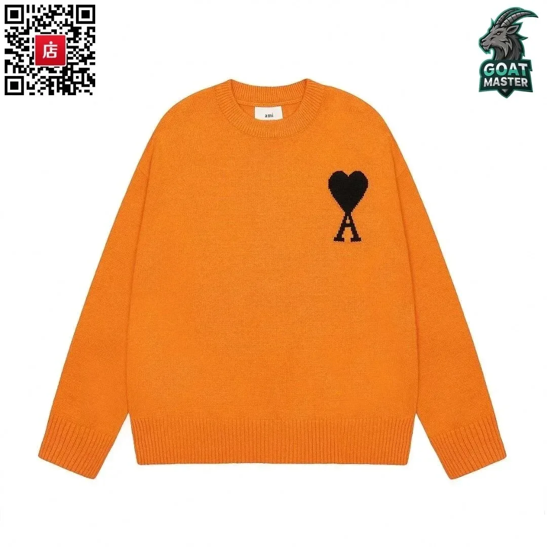 Ami Ami-18-09 Orange Heart Sweater