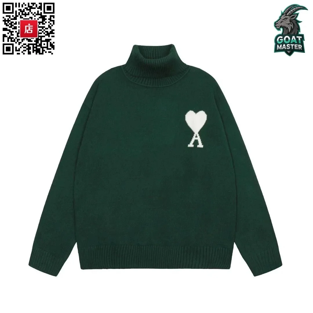 Ami Ami-28-07 Green Heart Logo Sweater