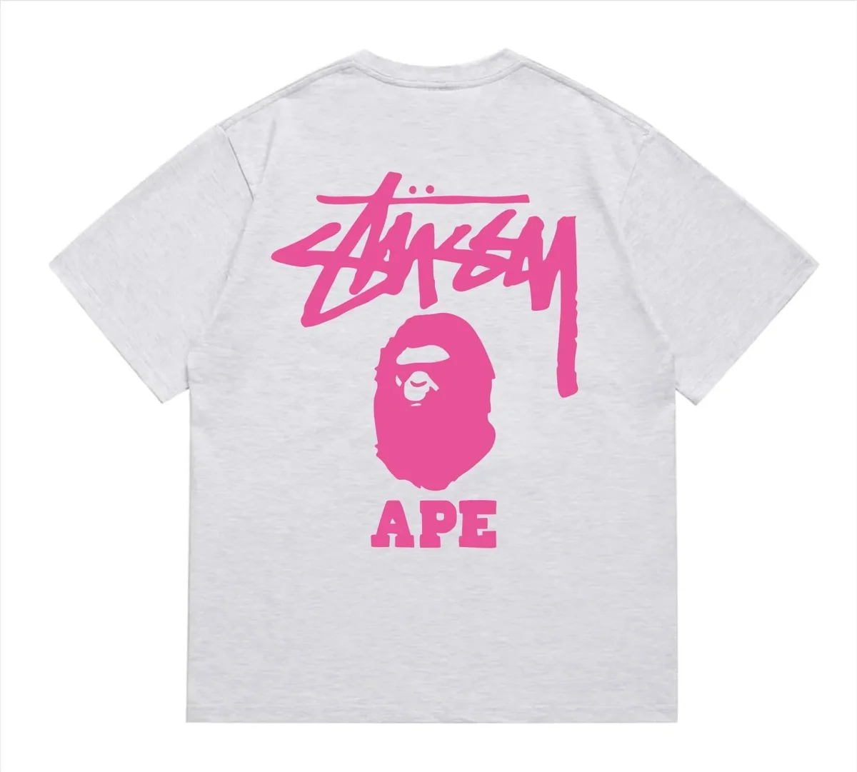 A Bathing Ape BAPE STA Pink Grey T-Shirt