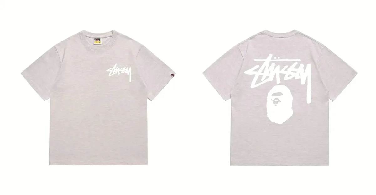 A Bathing Ape BAPE STA 201 Grey White T-Shirt