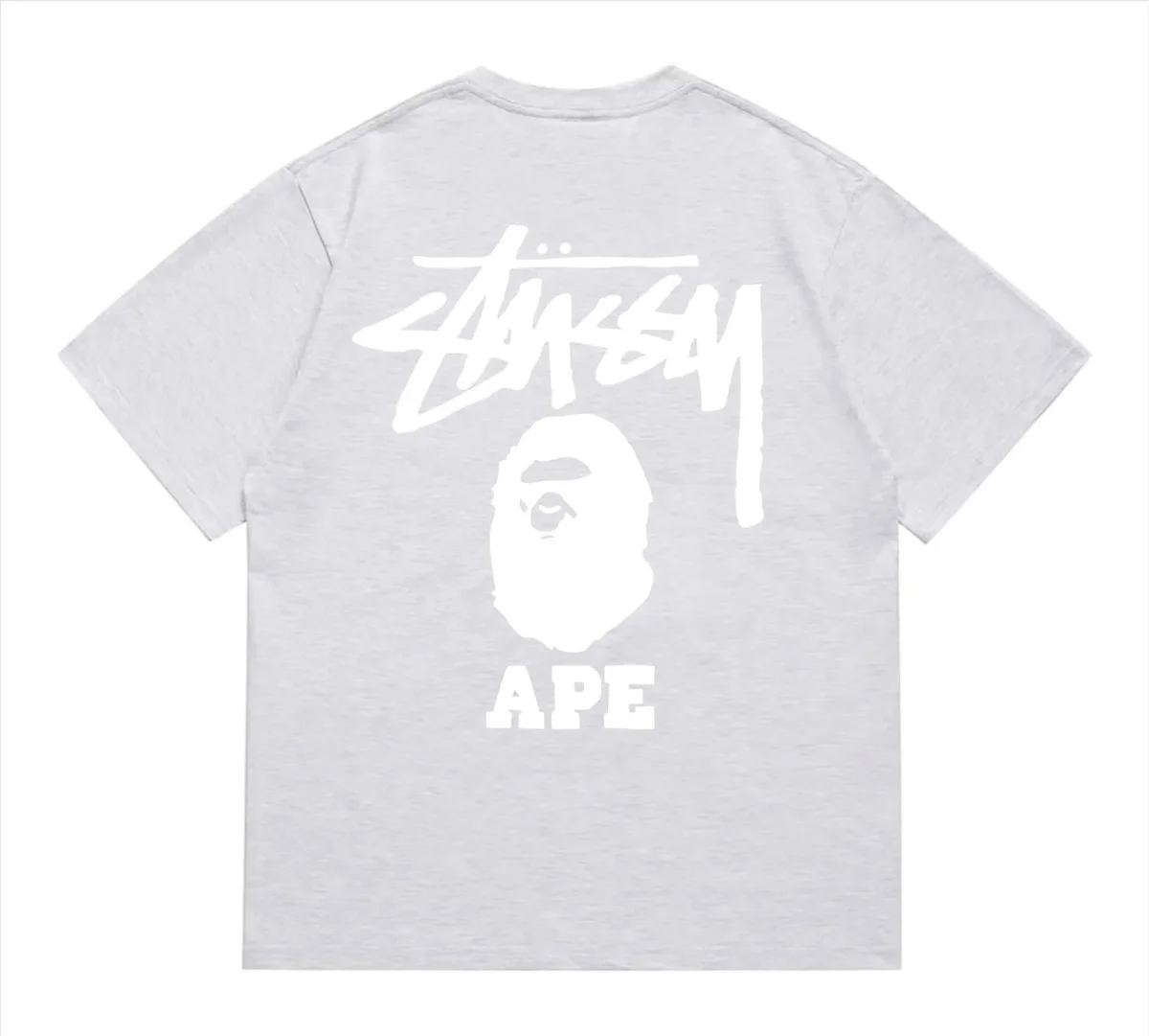 A Bathing Ape BAPE STA 202 Grey White T-Shirt