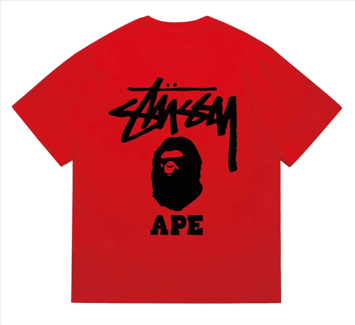 A Bathing Ape BAPE STA Red Black T-Shirt
