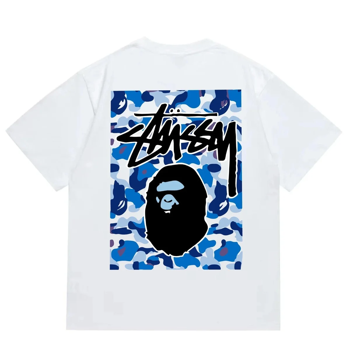 A Bathing Ape BAPE STA White Blue Camo T-Shirt