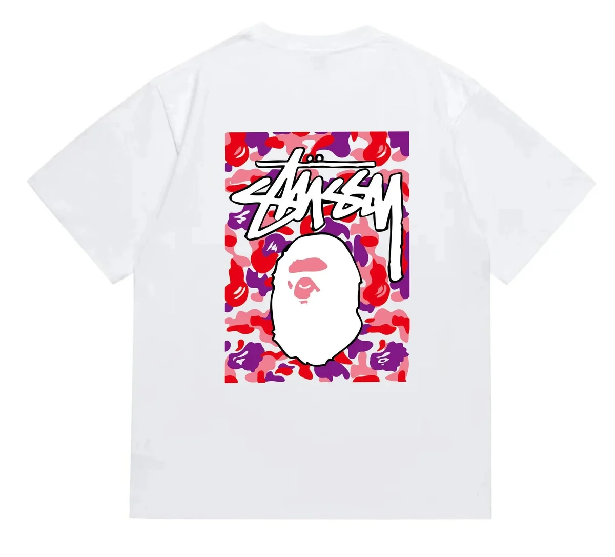 A Bathing Ape BAPE STA White Pink Camo T-Shirt
