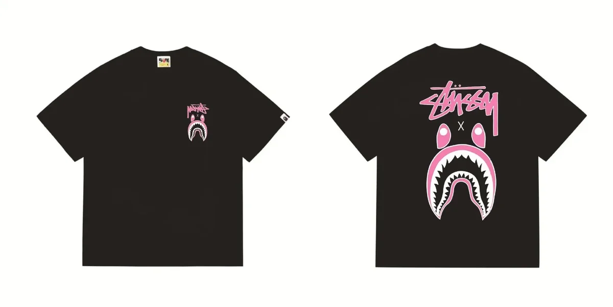 A Bathing Ape x Stussy BAPE STA Triple Black T-Shirt