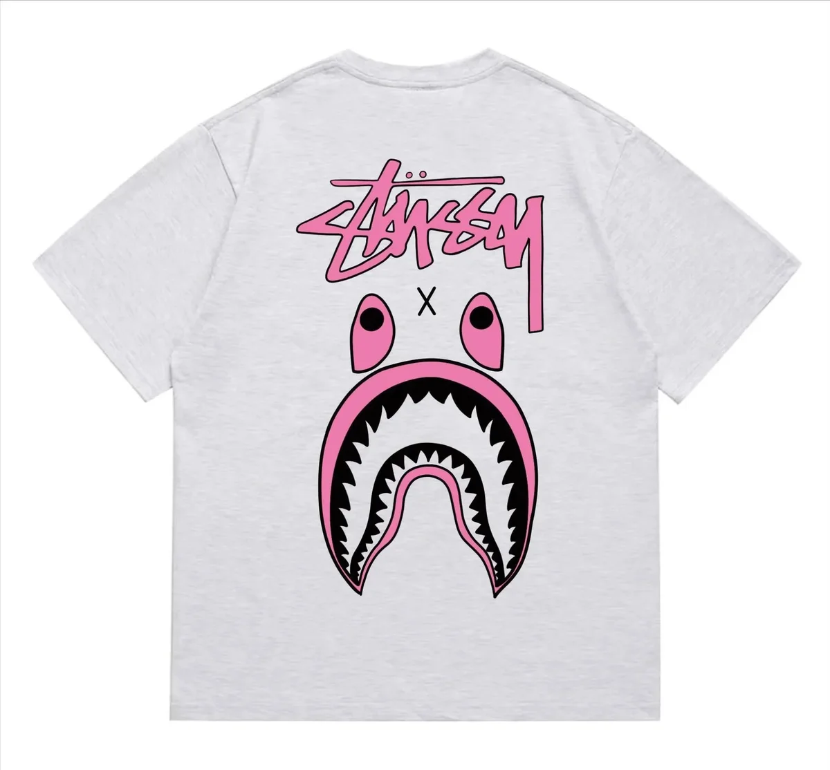 Stussy Stüssy Shark T-Shirt Grey/Pink