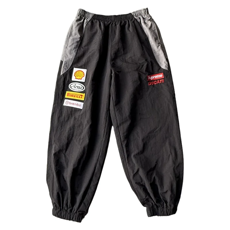 Supreme Black Racing Patch Track Pants