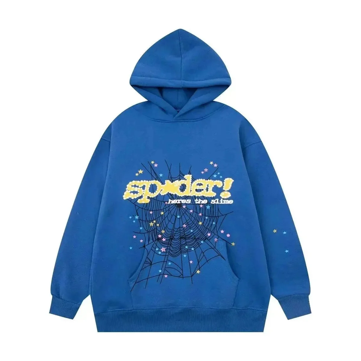 Blue Spider Print Hoodie Sweatshirt