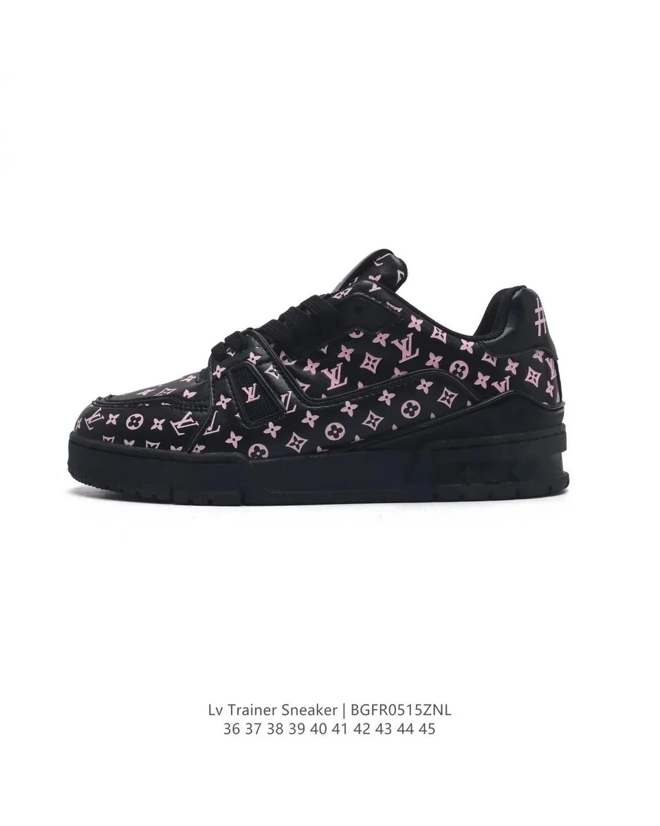 Louis Vuitton LV Trainer Sneaker Black/Pink Monogram