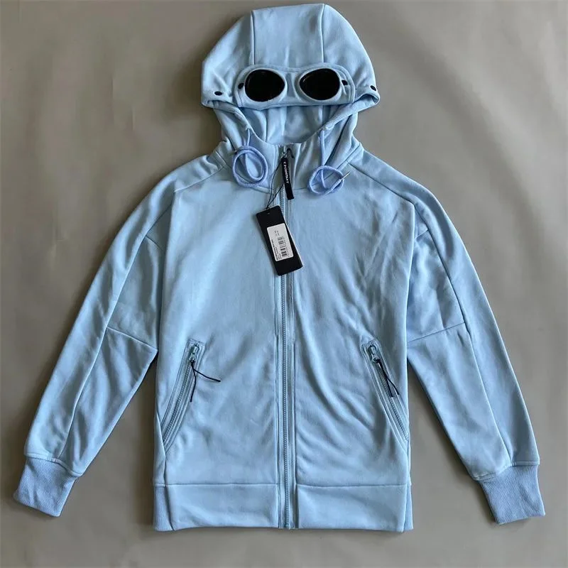 C.P. Company Goggle Hoodie Light Blue Casual Jacket