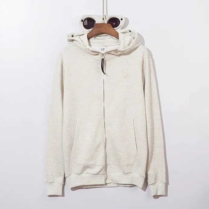 CP Company Goggle Hoodie Sweatshirt Beige