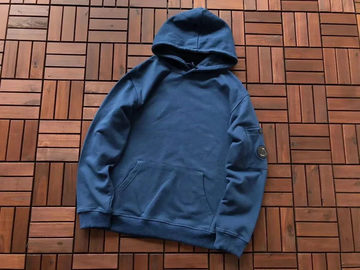 CP Company Goggle Hoodie Blue Cotton Sweatshirt