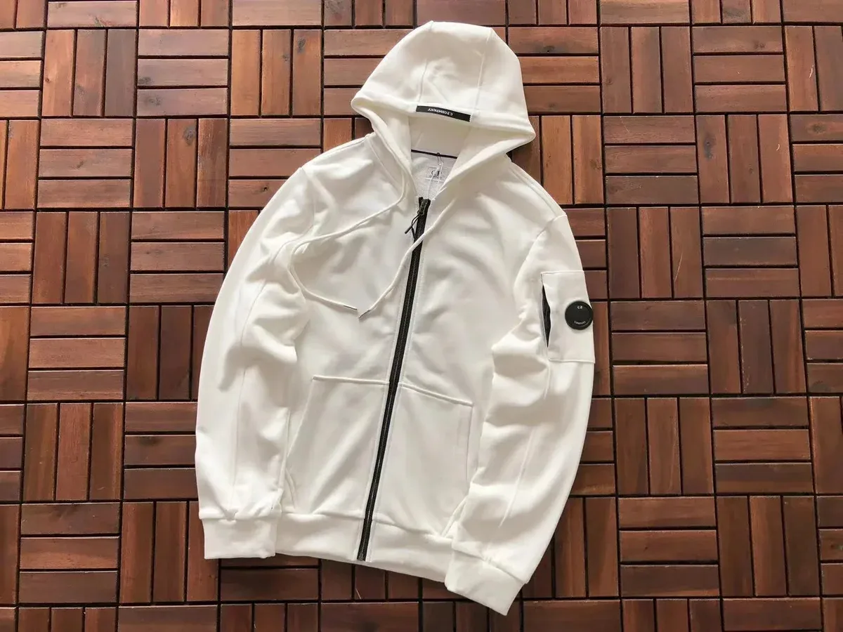 C.P. Company Goggle White Hoodie Jacket