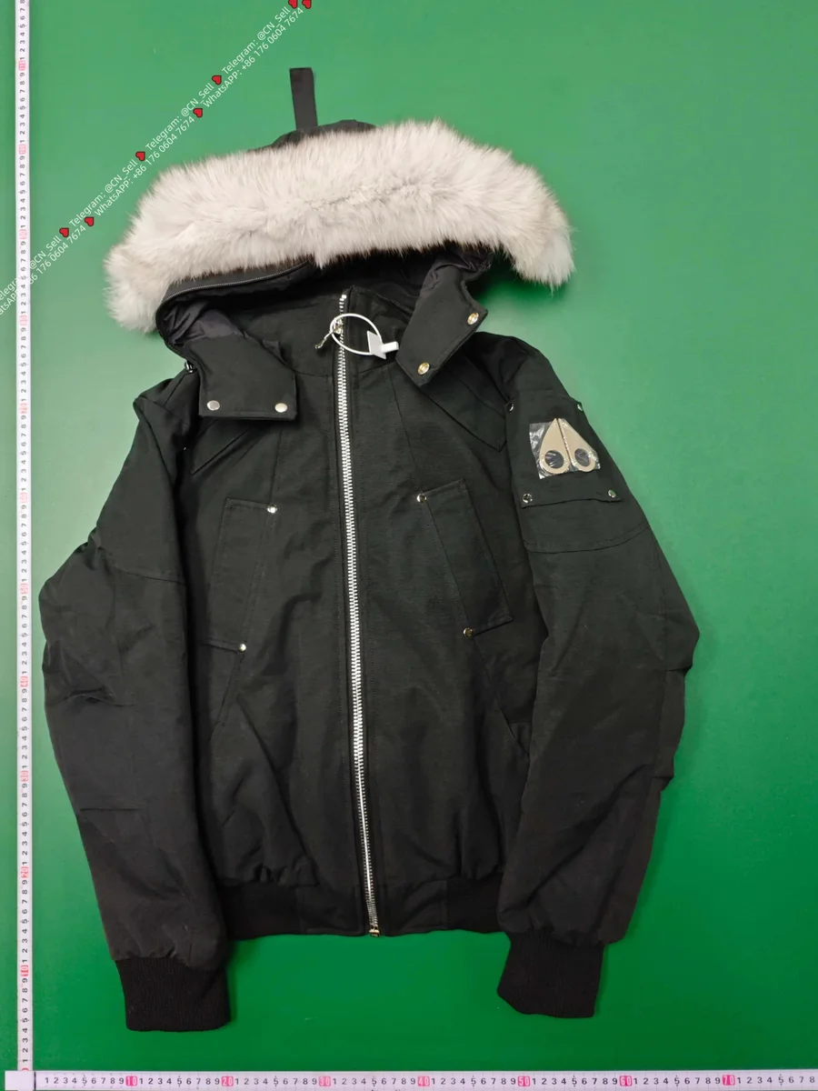 Canada Goose Chilliwack Black White Fur Trim Bomber Jacket