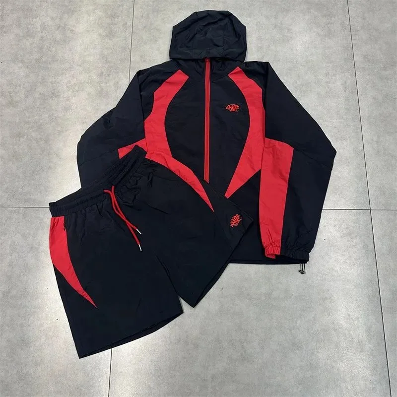 Black & Red Tracksuit Set