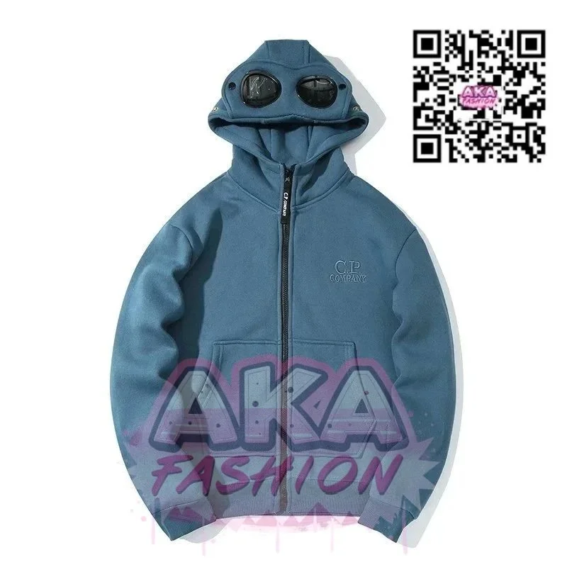 C.P. Company 21湖蓝 Hoodie with Goggle Hood