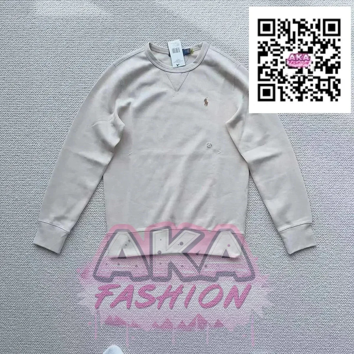 Polo Ralph Lauren Classic Logo Beige Crewneck Sweatshirt