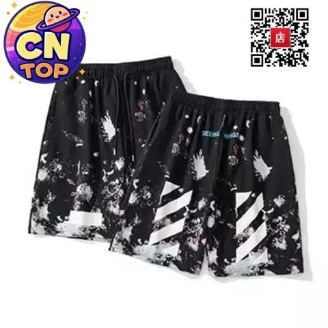 Streetwear Black Galaxy Print Shorts