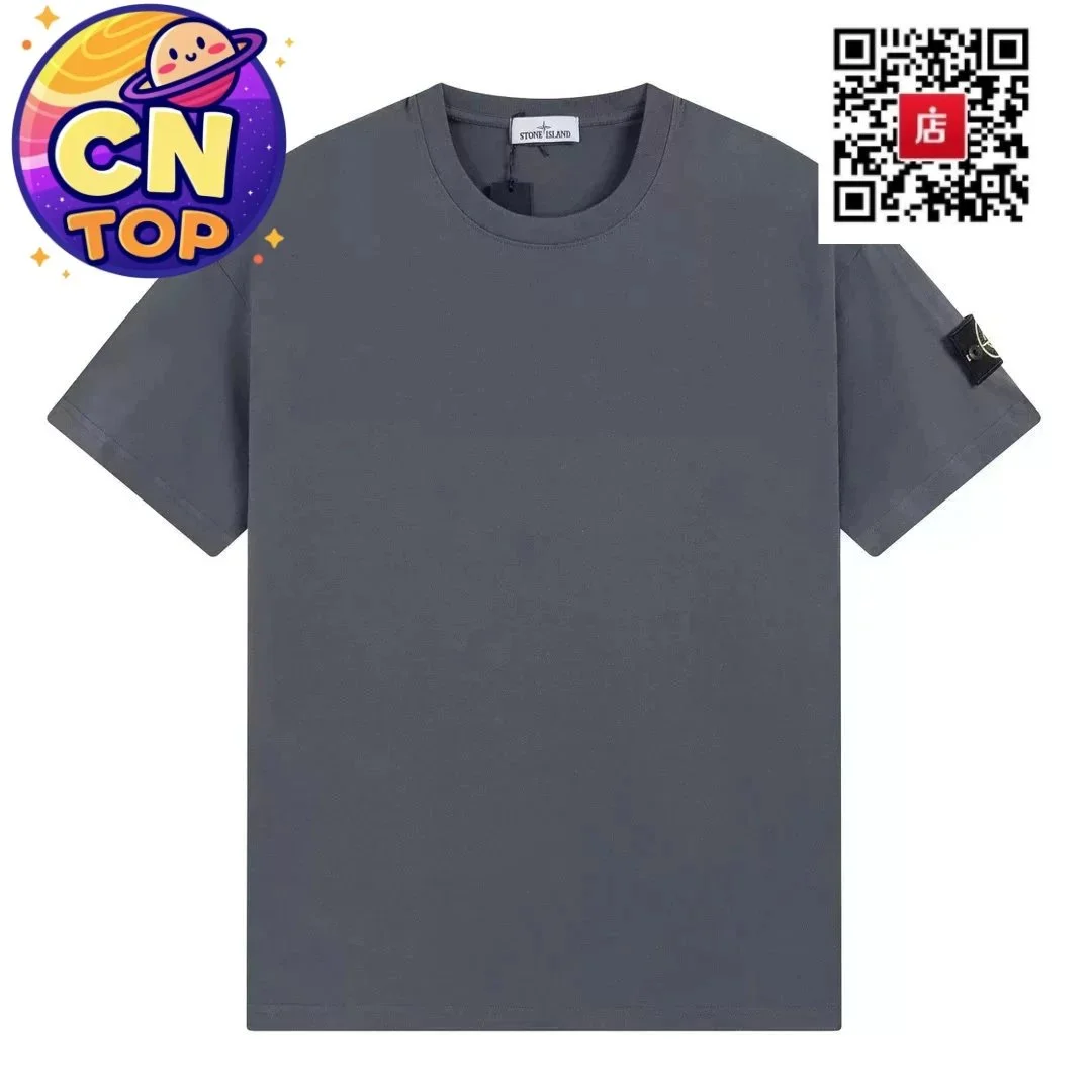 Stone Island Grey T-Shirt Solid Casual Top
